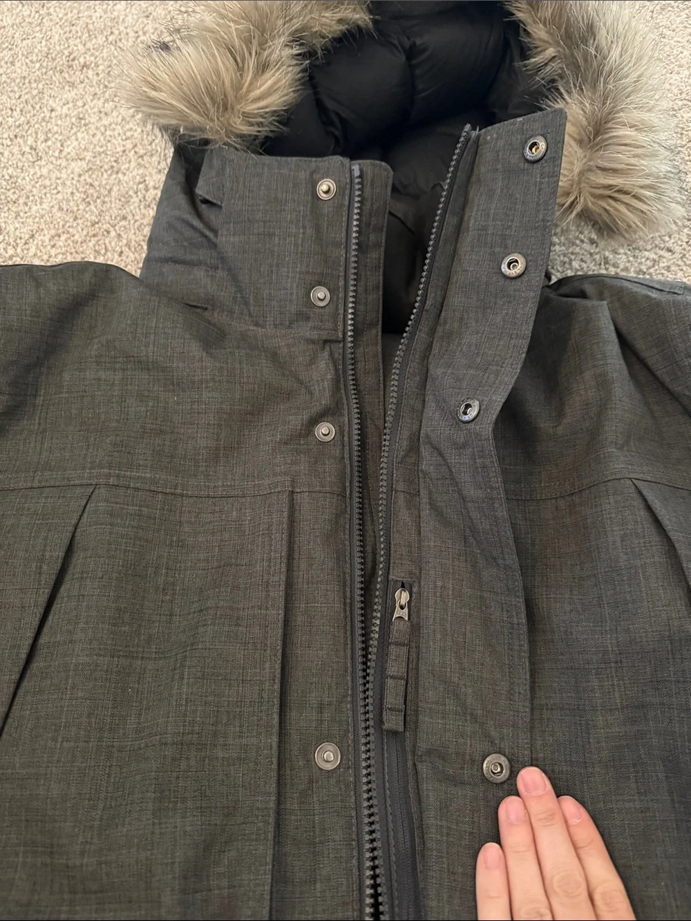LLBean Mens Baxter State Parka Iron Gray Large Tall Down Jacket